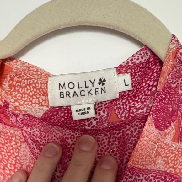 Molly Bracken- Pink and Orange Patterned tiger Dress- size large - Picture 4 of 4